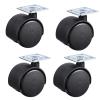 4-Pack Nylon Furniture Casters, Swivel Double Wheels, 50 kg Load Capacity view 1