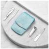 4-Piece Nail Clipper Set with Green Leather Case view 3