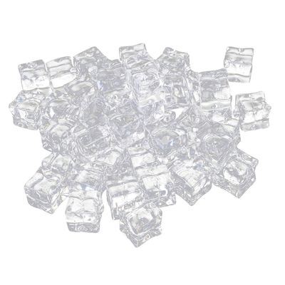 TOPBATHY 50-Piece Acrylic Fake Ice Cubes, Clear Reusable Decorative Plastic Ice for Food Photography, Crafts, and DIY Projects