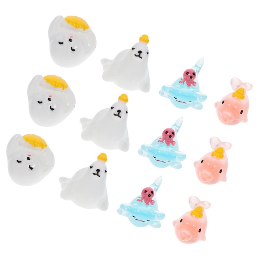 HAPINARY 12-Piece Aquarium Decoration Miniature Sea Animal Figures