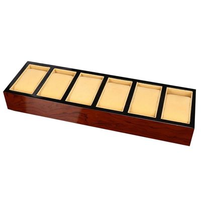 PACUM TJLSS 6-Compartment Wooden Watch and Jewelry Storage Tray, Spray-Painted Wood Display, Vision