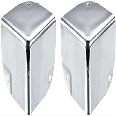 Metal Box Corner Protectors, 50 x 50 x 50 mm, Silver Tone, 2 Pieces