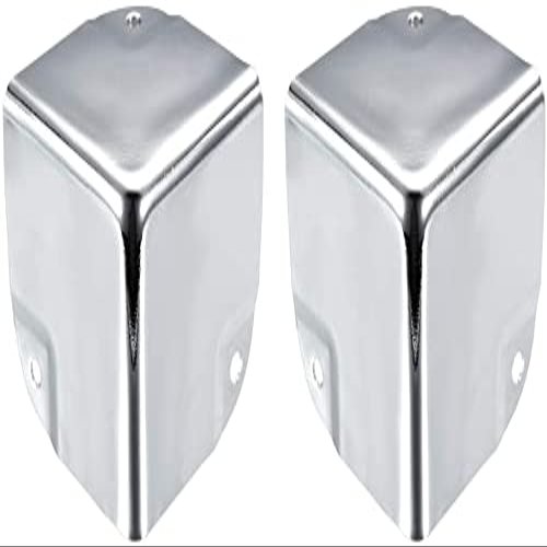 Metal Box Corner Protectors, 50 x 50 x 50 mm, Silver Tone, 2 Pieces