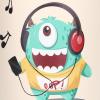 Fofetbfo Cartoon Trash Can, Cute Green Monster, Waterproof with Non-Slip Bottom view 4