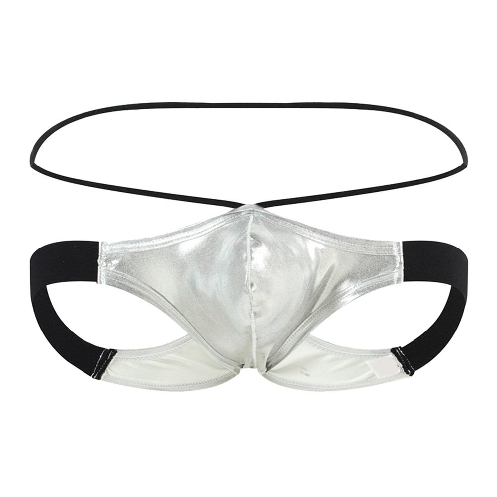 ZDSUHYIW Men's Leather, Patent and Latex-Look Thong Underwear