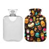 Colorful Fast-Food Hamburger Hot Water Bottle with Cute Cover, 1 Liter view 1