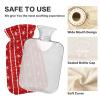 Hot Water Bottle with Cover, Red Christmas Snowflakes, 1 L view 3