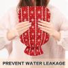 Hot Water Bottle with Cover, Red Christmas Snowflakes, 1 L view 4