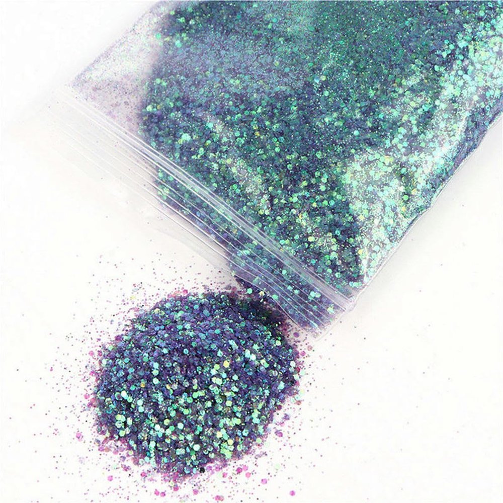 50 g/10 ml Mixed Extra-Fine Nail Art Glitter Powder, Iridescent Irregular Nail Sequin Flake Pigment, Manicure Decoration - 060 - 50 g