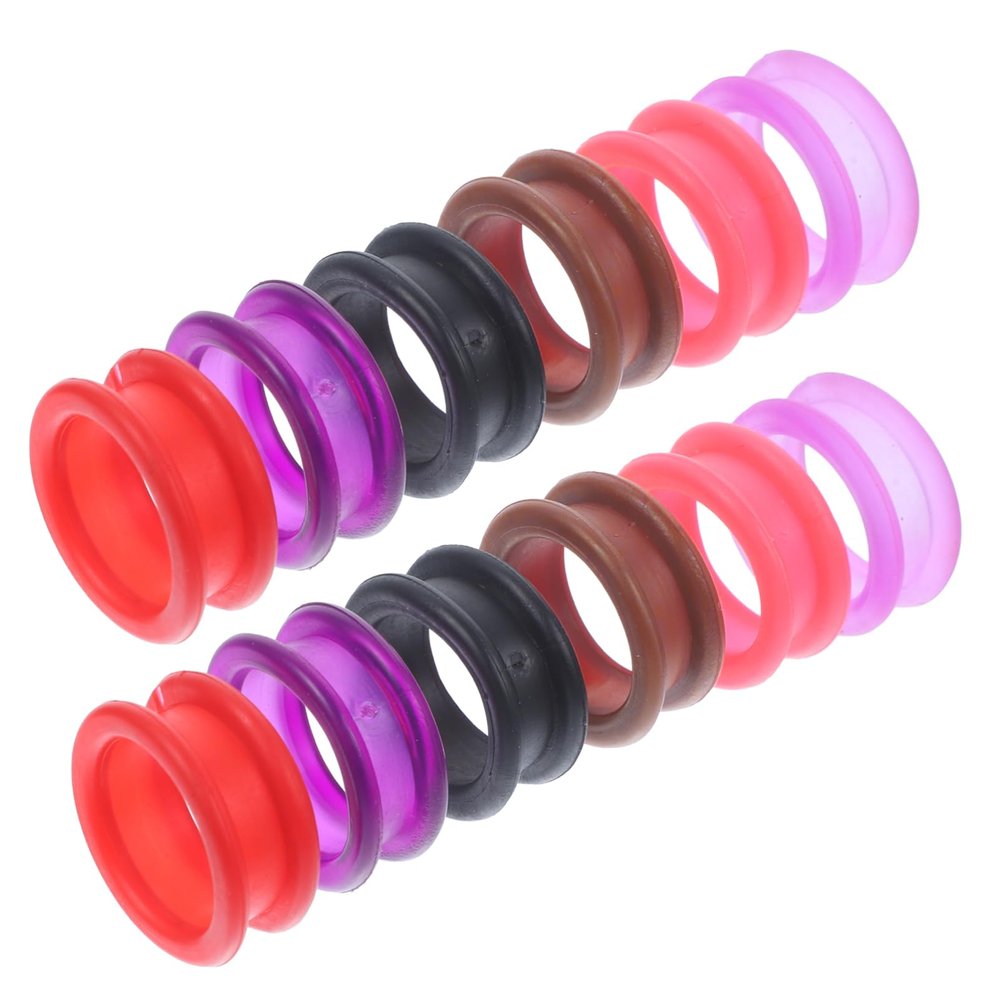 PRETYZOOM 12 Silicone Finger Rings for Pet Grooming