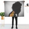 LAMAME Cat with Lion Shadow Print Soft Double-Sided Flannel Throw Blanket view 3