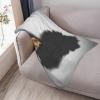 LAMAME Cat with Lion Shadow Print Soft Double-Sided Flannel Throw Blanket view 4