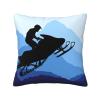 LAMAME Decorative Snowmobile Pillow Cover, Soft, Square, Reusable, Washable view 1