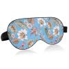 Sleep Mask with Ethnic Colorful Flowers and Exotic Leaves, Light-Blocking Eye Cover with Adjustable Strap view 1