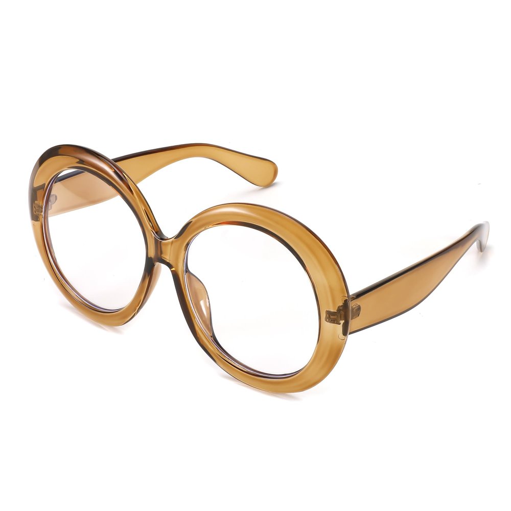 FEISEDY Oversized Blue Light Blocking Round Glasses for Women and Men, Retro B2997
