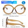 FEISEDY Oversized Blue Light Blocking Round Glasses for Women and Men, Retro B2997 view 3