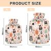 Classic Hot Water Bottle with Cover, 1 L Reusable Heat Bag for Neck, Shoulders and Legs, Hot and Cold Compress, Cute Woodland Animals view 2