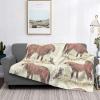 Bay Morgan Horse and Dog Friend Blanket, Warm Plush Flannel-Fleece Sofa Throw, 150 x 200 cm view 1