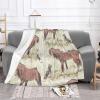 Bay Morgan Horse and Dog Friend Blanket, Warm Plush Flannel-Fleece Sofa Throw, 150 x 200 cm view 2