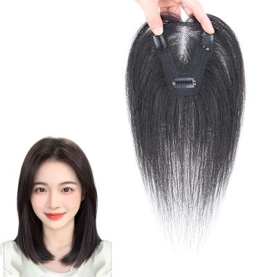 25 cm Human Hair Topper for Women, 9 x 10 cm Swiss Lace Base, Clip-In Hairpiece