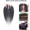 25 cm Human Hair Topper for Women, 9 x 10 cm Swiss Lace Base, Clip-In Hairpiece view 2