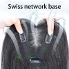 25 cm Human Hair Topper for Women, 9 x 10 cm Swiss Lace Base, Clip-In Hairpiece view 3