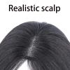 25 cm Human Hair Topper for Women, 9 x 10 cm Swiss Lace Base, Clip-In Hairpiece view 4
