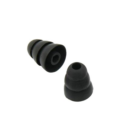 Black Silicone Ear Tips, 1 Pair, 3-Layer, for 3.8 mm In-Ear Headphones