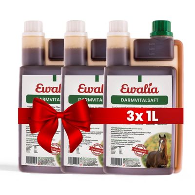 NEW! EWALIA Digestive Vital Juice for Horses, 3 x 1 L