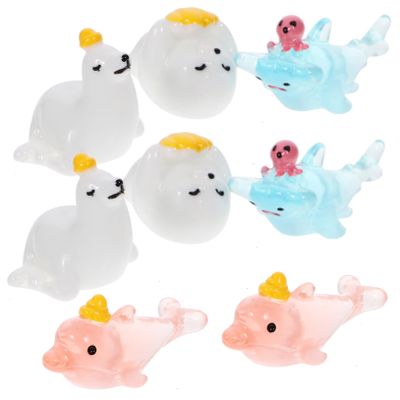 FRCOLOR 8-Piece Miniature Sea Creature Decorations for Aquariums