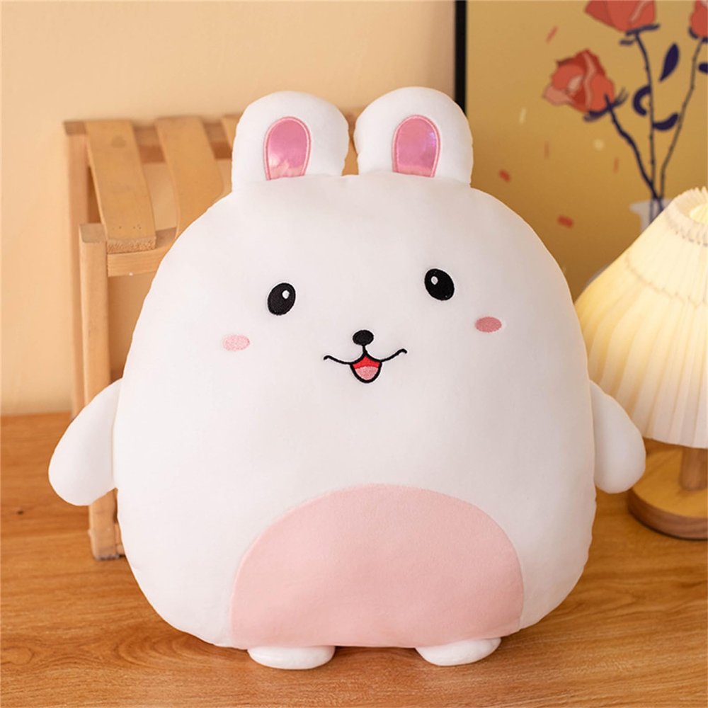 Herfair Cuddle Pillow for Kids, Animal Pillow, 40 cm, Cute Rabbit Plush Pillow, Soft Fluffy Sofa Cushion, Decorative Pillow for Nursery and Bedroom