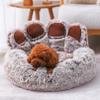 Yinghesheng Plush Calming Dog Bed, Bear Paw-Shaped Pet Sofa, Brown, 65 x 65 x 38 cm view 1
