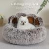 Yinghesheng Plush Calming Dog Bed, Bear Paw-Shaped Pet Sofa, Brown, 65 x 65 x 38 cm view 2