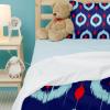 King Duvet Cover Set, Ikat Magnolia, Blue Print, 3-Piece, Ultra-Soft, with Zipper and 4 Corner Ties view 4