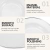 4-Piece Enamel Food Plate Set, Round Serving Plates view 2