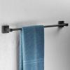 Single Bathroom Towel Bar, Stainless Steel, Wall-Mounted, Matte Black, 80 cm view 2