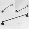 Single Bathroom Towel Bar, Stainless Steel, Wall-Mounted, Matte Black, 80 cm view 3