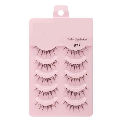 UAMOU 2–50 Boxes Manga False Eyelashes, Doll Korean Natural Anime Spiky Thick Faux Mink Strip Lashes (Color: M27, Size: 50 Boxes)