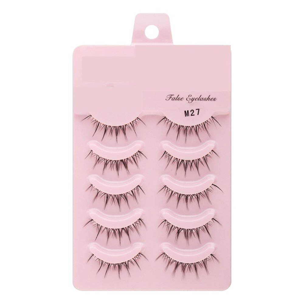 UAMOU 2–50 Boxes Manga False Eyelashes, Doll Korean Natural Anime Spiky Thick Faux Mink Strip Lashes (Color: M27, Size: 50 Boxes)