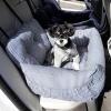 RUYICZB 2-in-1 Dog Car Seat, Soft Travel Bed with Safety Leash and Side Pockets, Stripe, M view 1