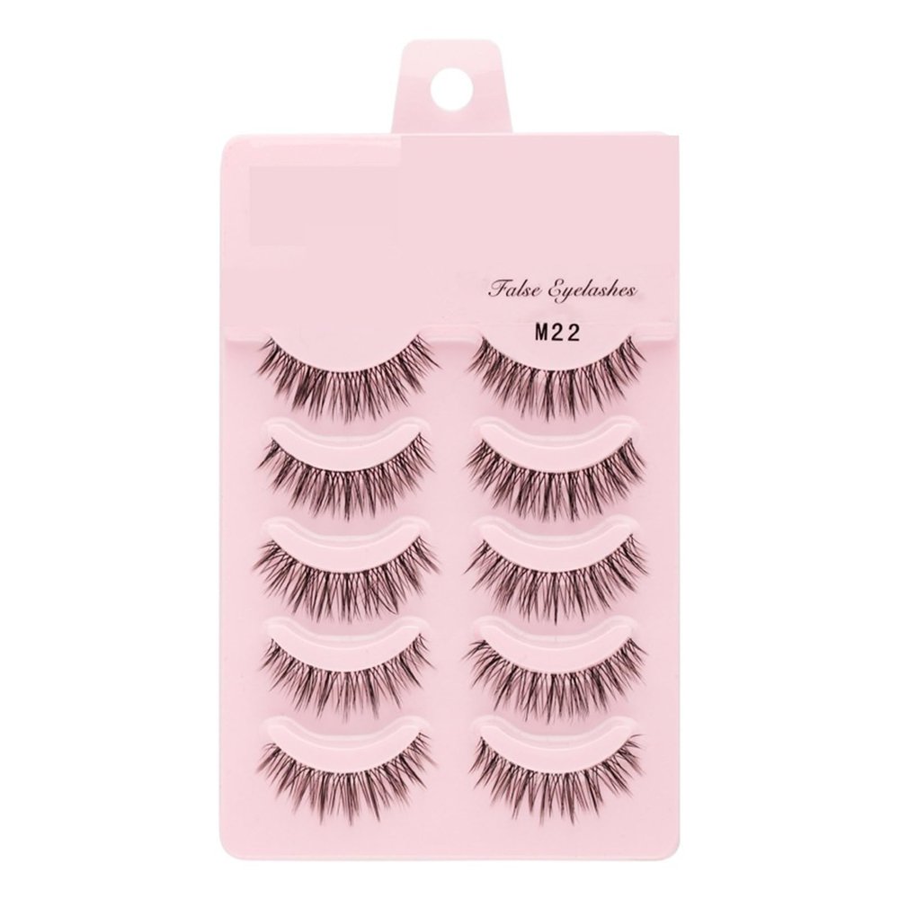 UAMOU Manga False Eyelashes, Spiky Thick Faux Mink Strip Lashes, M22, 5 Boxes