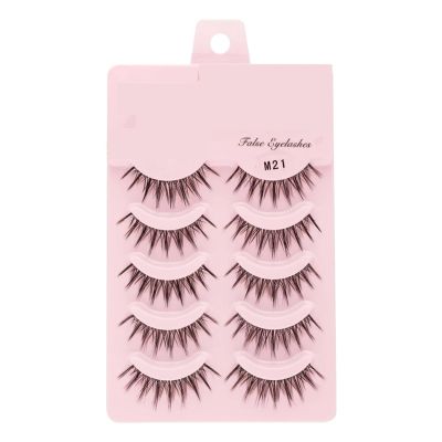 UAMOU Manga False Eyelashes, Doll-Style Korean Natural Anime Lashes, Spiky Thick Faux Mink Strip Lashes, M21, 50 Boxes