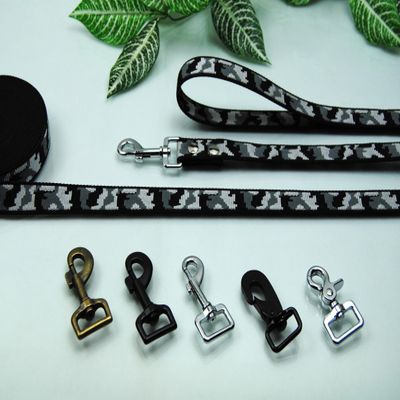 Nylon Snow Camouflage Leash, 25mm x 1m Training Leash (Carabiner: Swedish Hook (Black), No Loop)