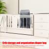 Crib Diaper Organizer with Hooks and Straps, Under-Crib Storage Bag, Cenrf view 2