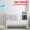 Crib Diaper Organizer with Hooks and Straps, Under-Crib Storage Bag, Cenrf view 3