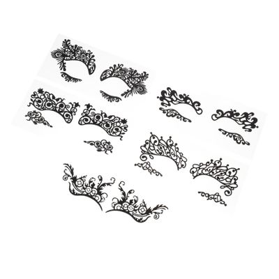 Temporary Eyeliner Stickers, 5 Pieces, Black Fiber, for Masquerade Balls