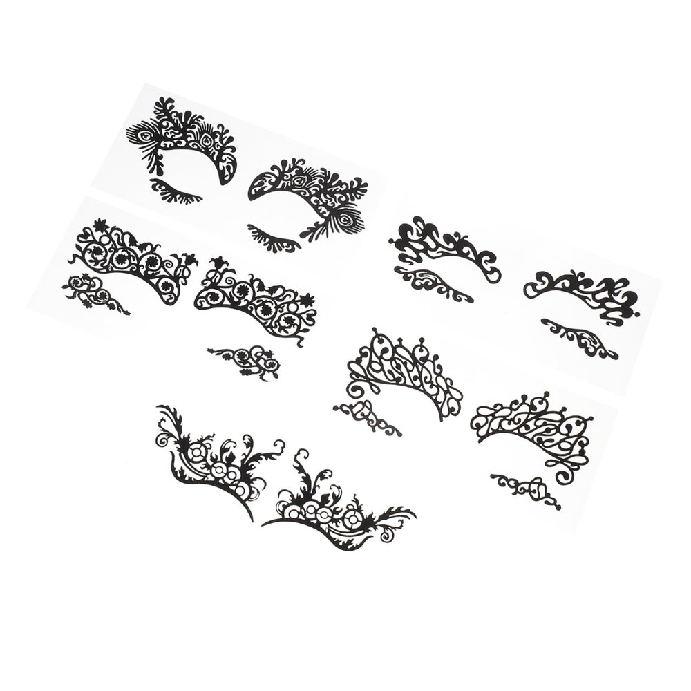Temporary Eyeliner Stickers, 5 Pieces, Black Fiber, for Masquerade Balls