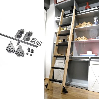 FUYAO Sliding Ladder Kit, Complete Rolling Rail Set (Ladder Not Included), 3.3–20 ft