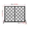 Freestanding Wrought-Iron Fireplace Screen with Doors and Handle view 3
