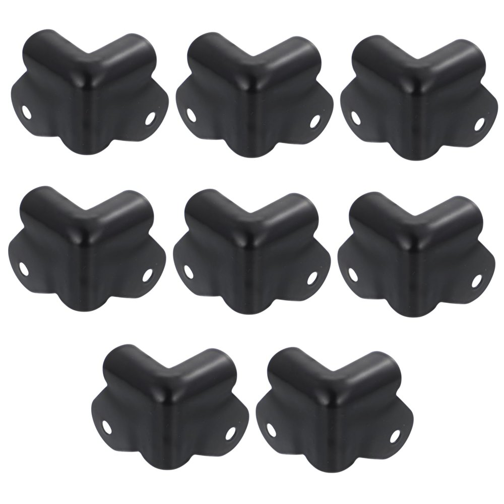 Black Iron Corner Protectors, 8 Pieces, for Jewelry Boxes